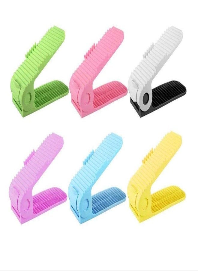 RRJ Adjustable Shoe Slots Organizer-Shoe Storage Rack Space Saver Rack Holder Set of 2 - Image 1